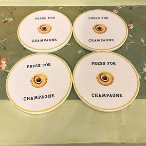 Set of 4 Coasters “Press for Champagne”